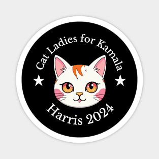 Cat Ladies for Kamala Harris 2024 Magnet